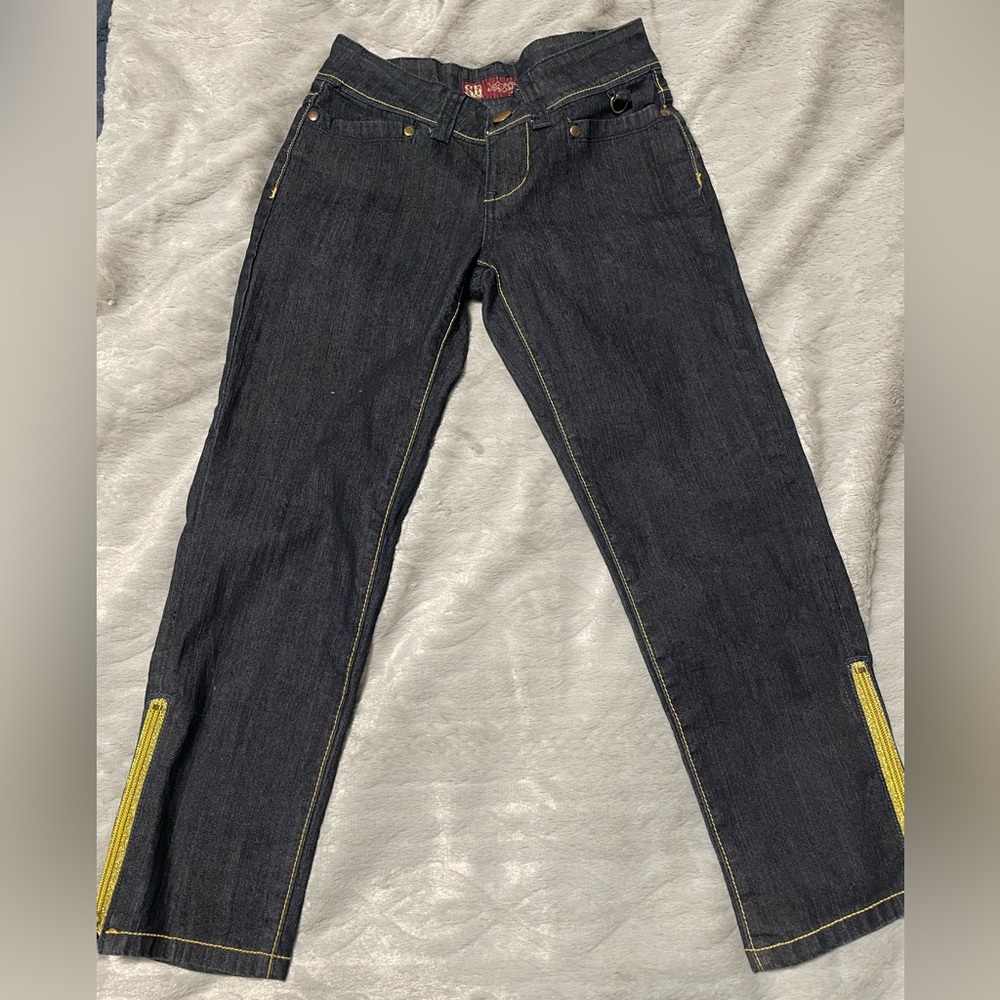 SB Denim Y2K dark blue denim capris size 0 NWOT